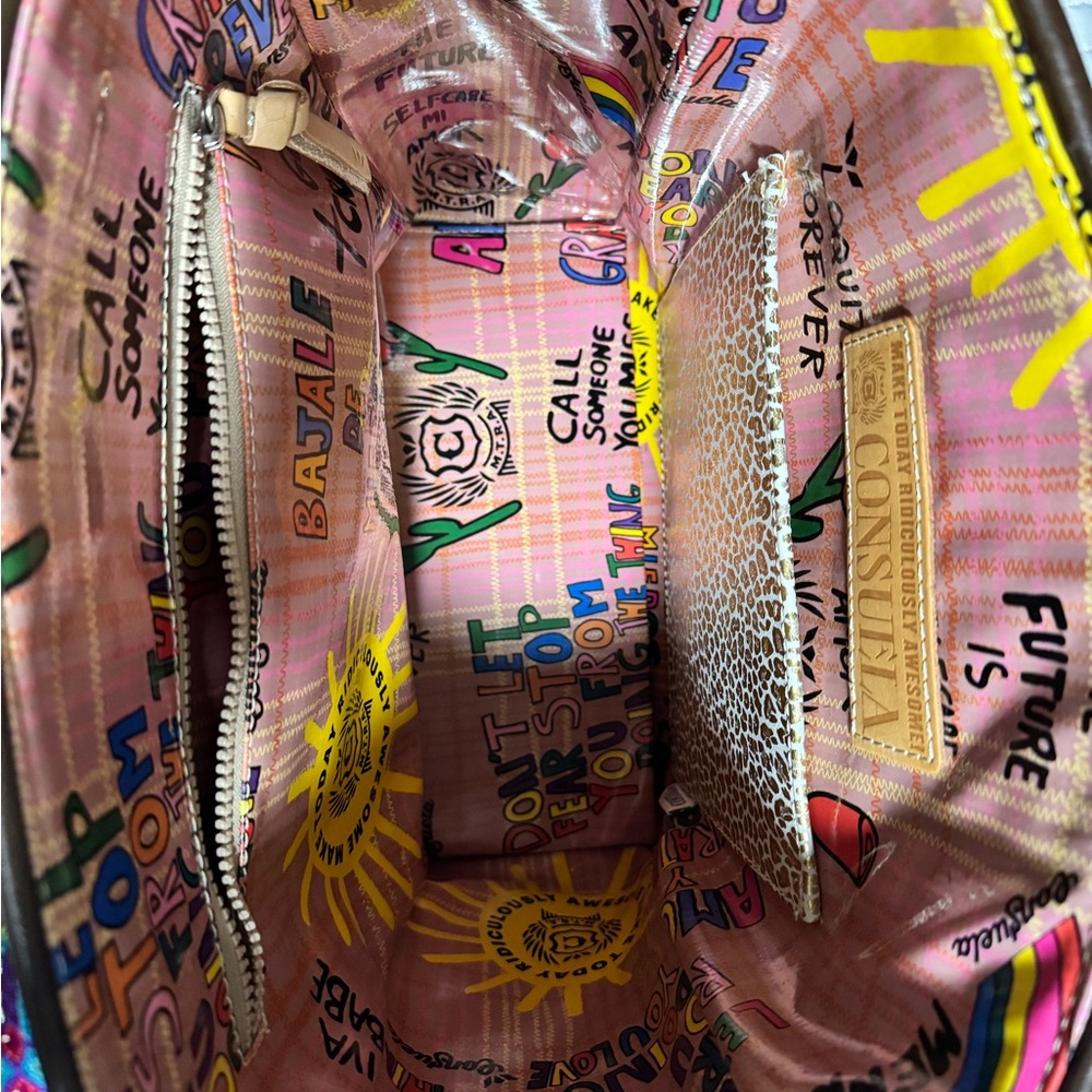 Consuela Black Quilted Tote with Multicolor Straps - Picture 4 of 4